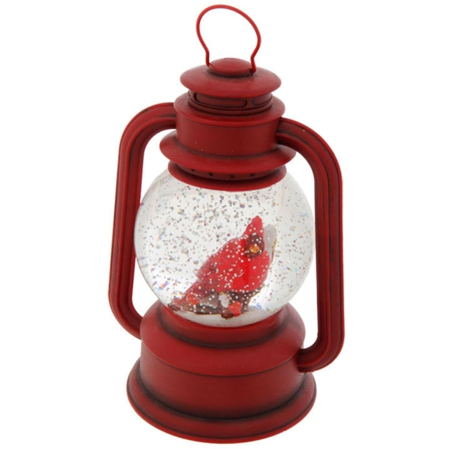 8" Cardinal Christmas Lamp Water Lantern