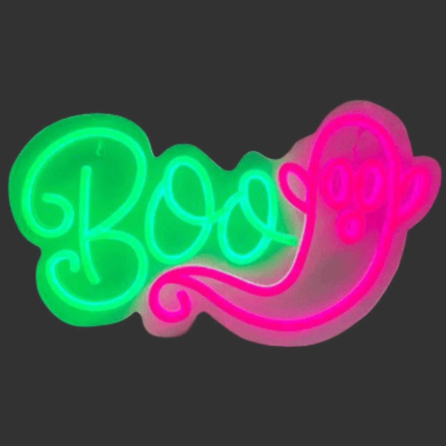 13" Boo Ghost Lighted Sign