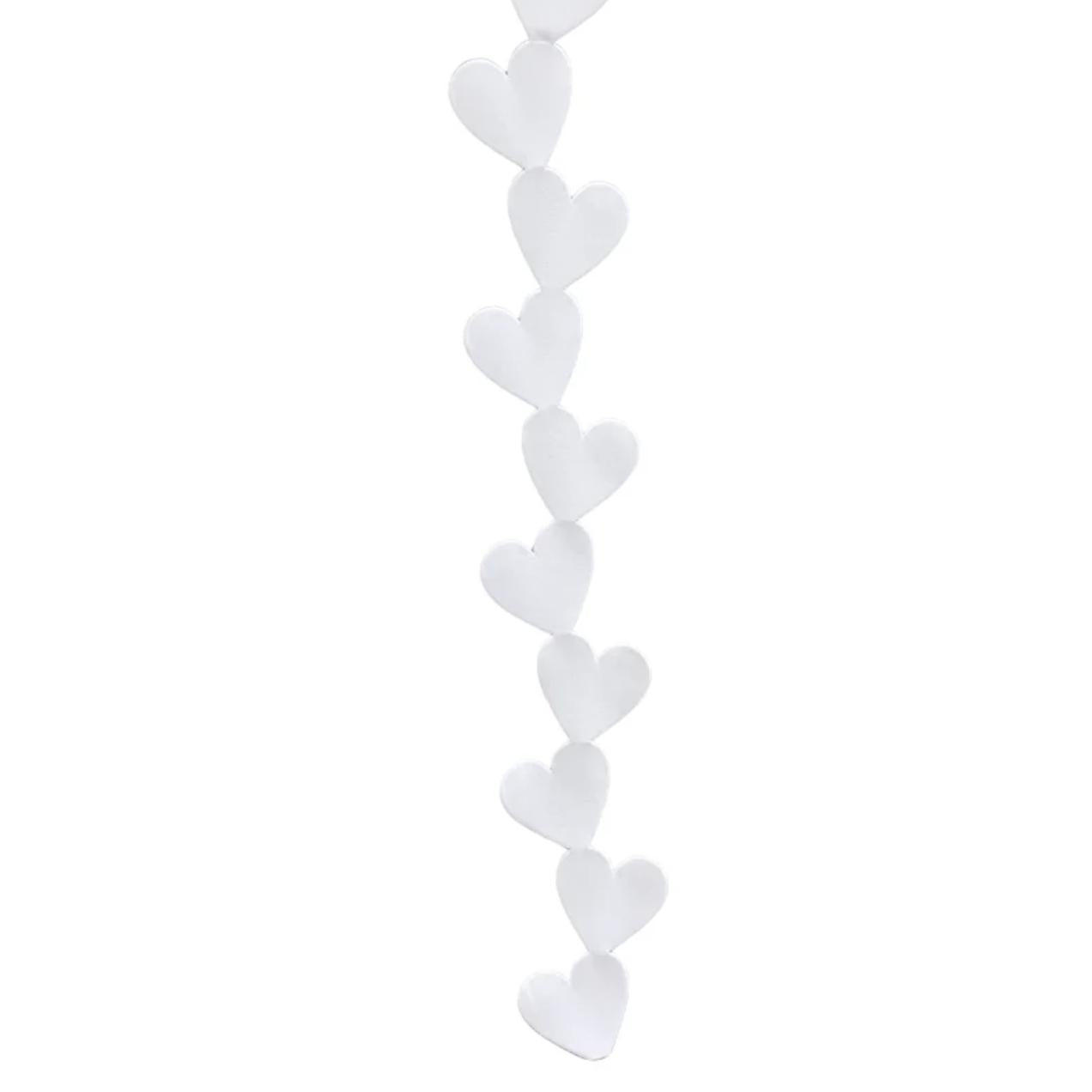 White metallic vinyl puffy heart garland streamer for homecoming crafts