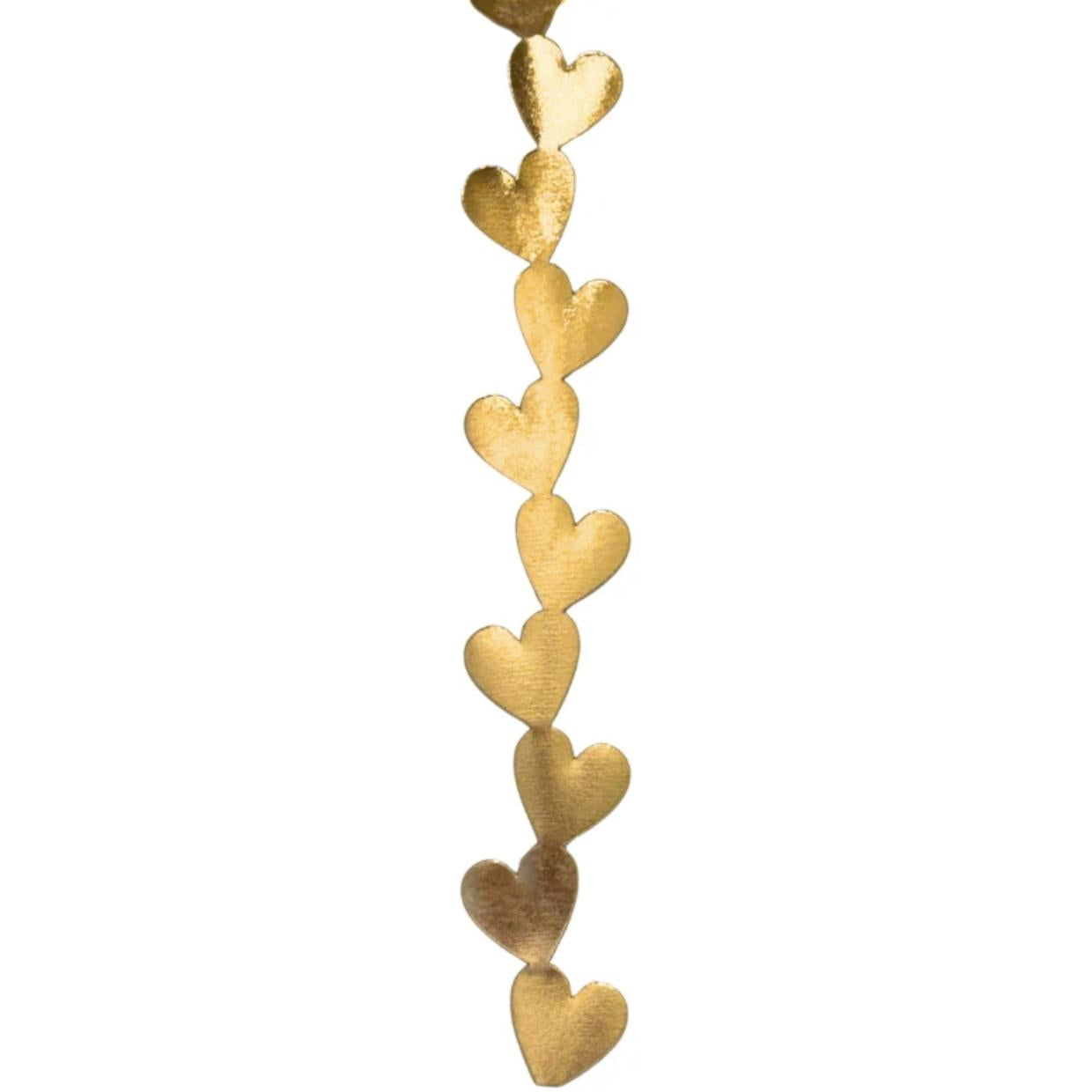 Gold metallic vinyl puffy heart garland streamer for homecoming mums