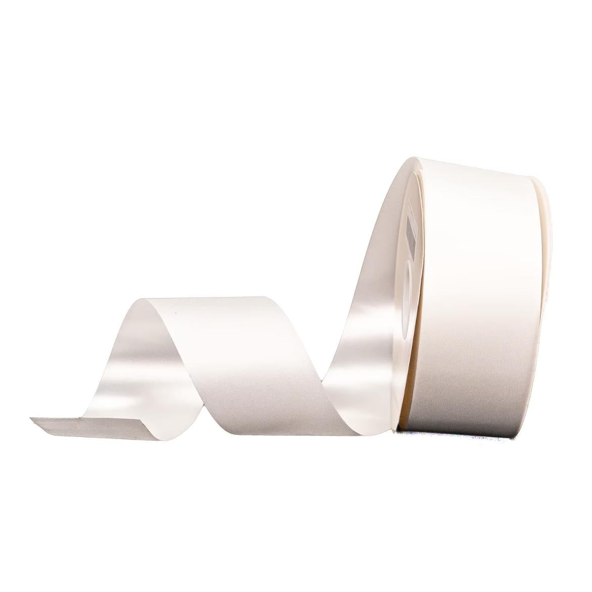 Non-wired white glitter ribbon with shimmering texture