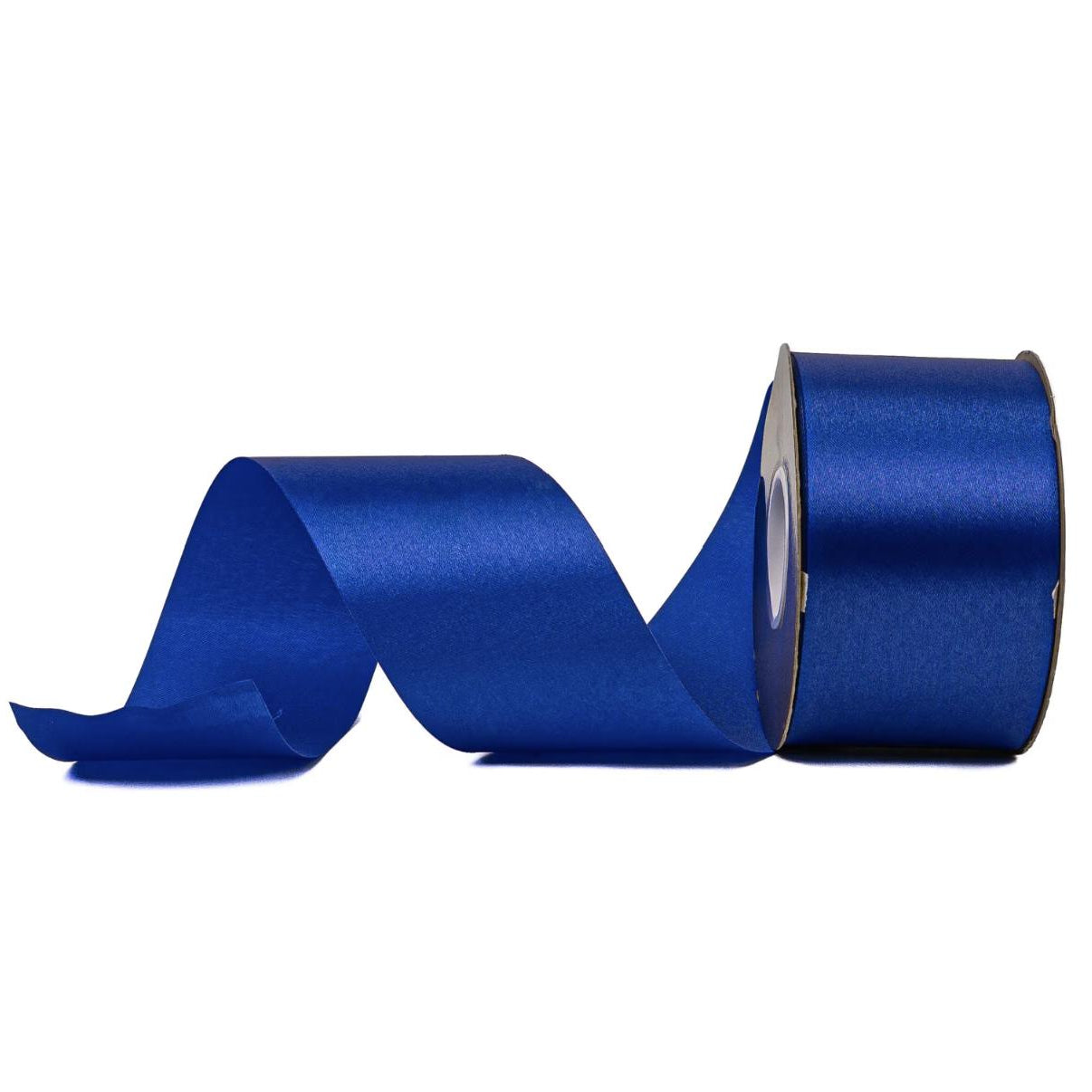 Royal blue non-wired satin acetate homecoming ribbon, 50 yards