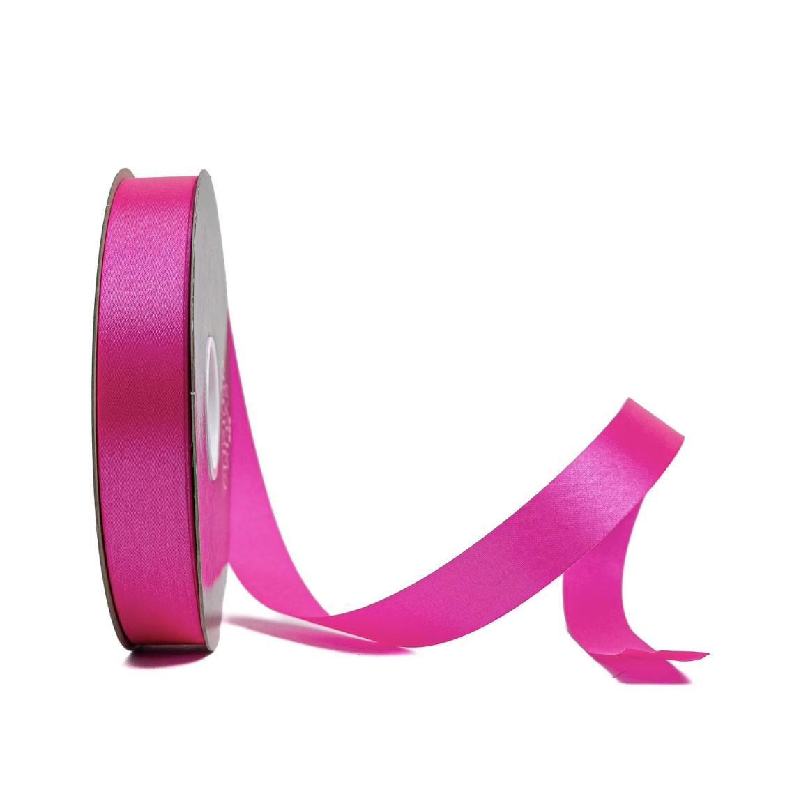 Non-wired hot pink satin ribbon roll for floral arrangements