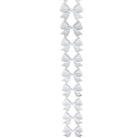 White metallic vinyl puffy bow garland with glossy texture