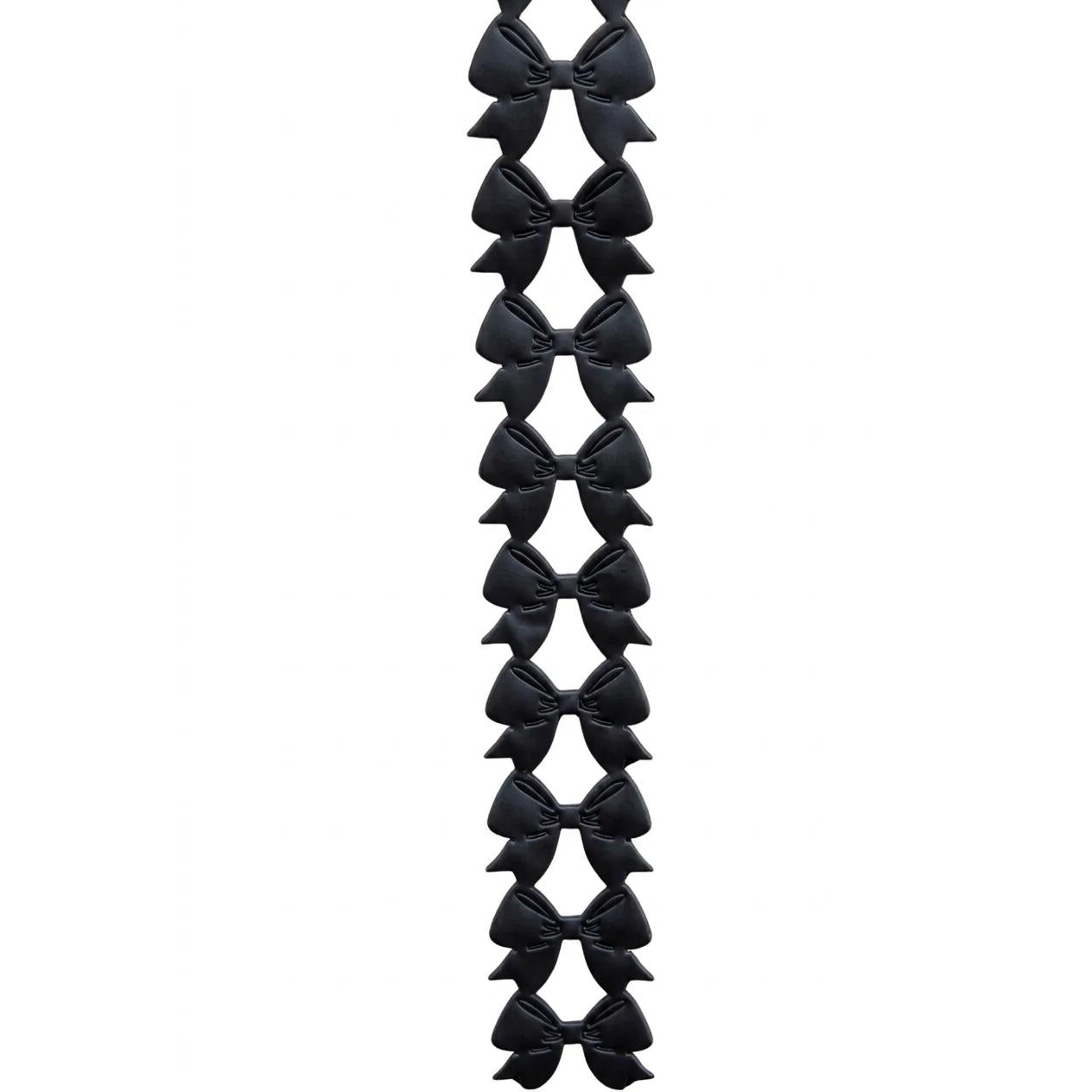 Black metallic vinyl puffy bow garland streamer for football season