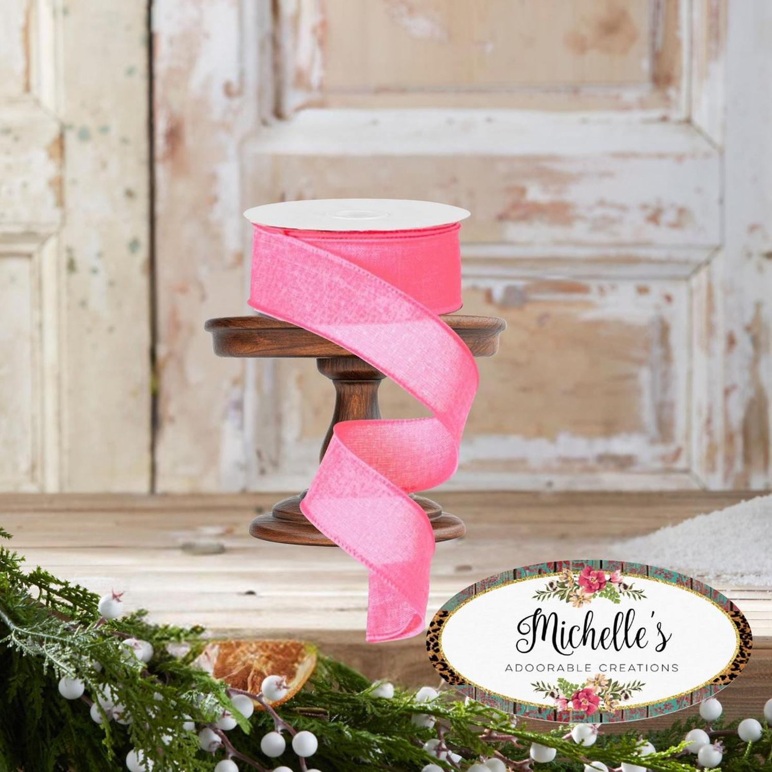 1.5" Royal Burlap Ribbon: Pink (10 Yards)