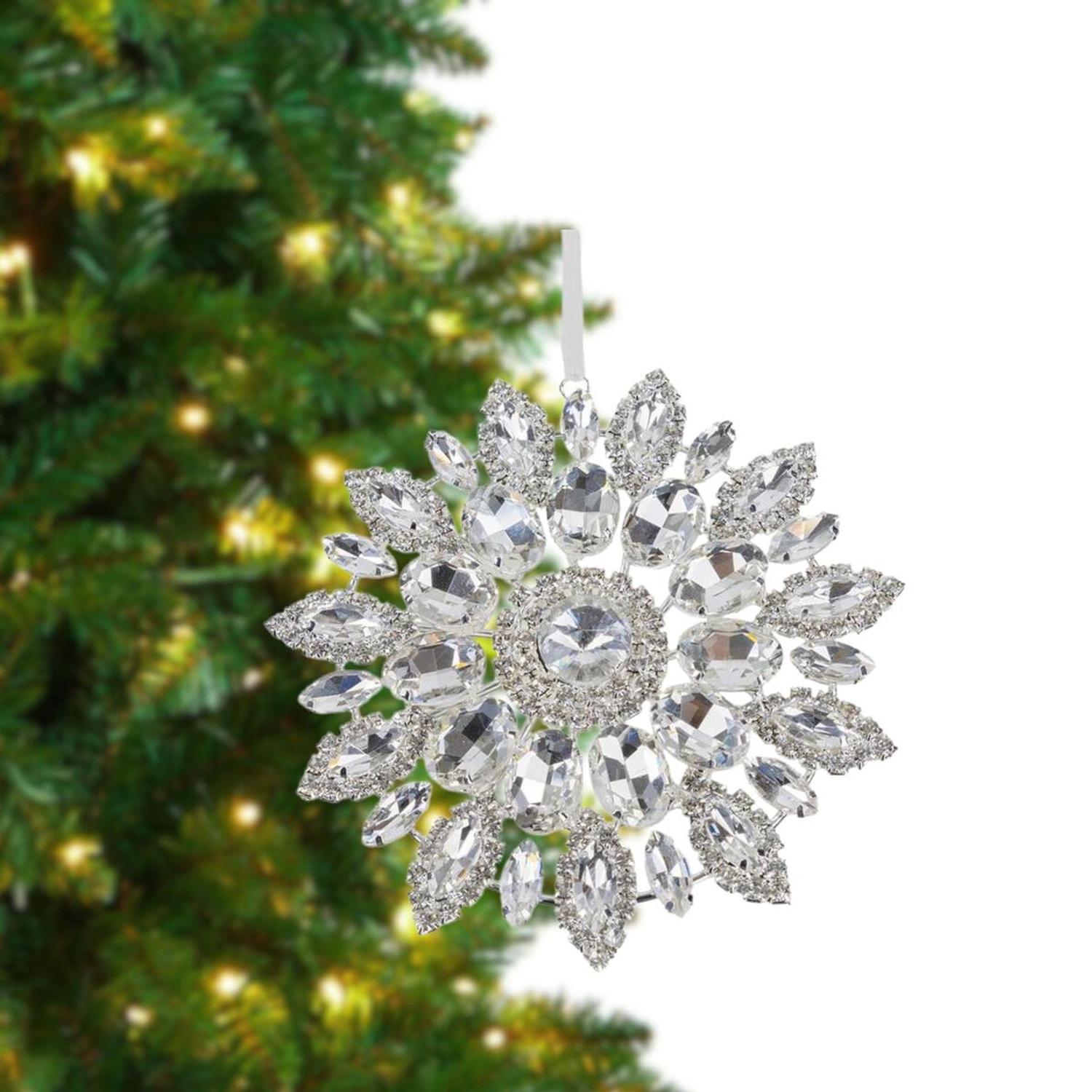 4.25in Hanging Faux Jewel Ornament: Clear