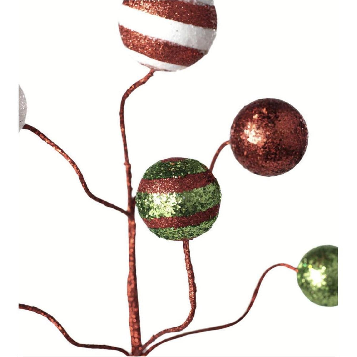 17" Glitter Ball Pick: Red/Lime/White