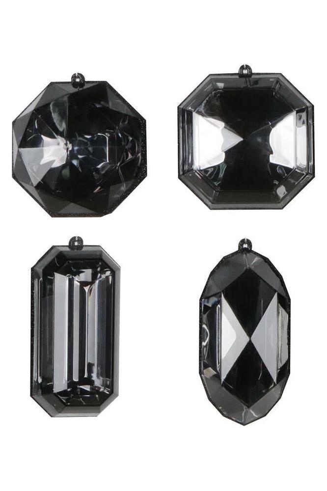Acrylic Jewel Assortment Ornament: Black (Set 4) - Michelle's aDOORable Creations - Holiday Ornaments