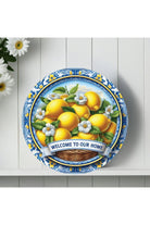 Shop For Blue Welcome To Our Home Lemon Round Sign at Michelle's aDOORable Creations