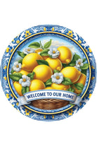 Blue Welcome To Our Home Lemon Round Sign - Michelle's aDOORable Creations - Signature Signs