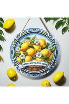 Shop For Blue Welcome To Our Home Lemon Round Sign at Michelle's aDOORable Creations