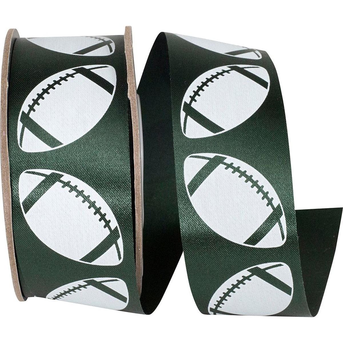 Shop For 1 3/8 in Homecoming Football Ribbon: Hunter/White (25 Yards)