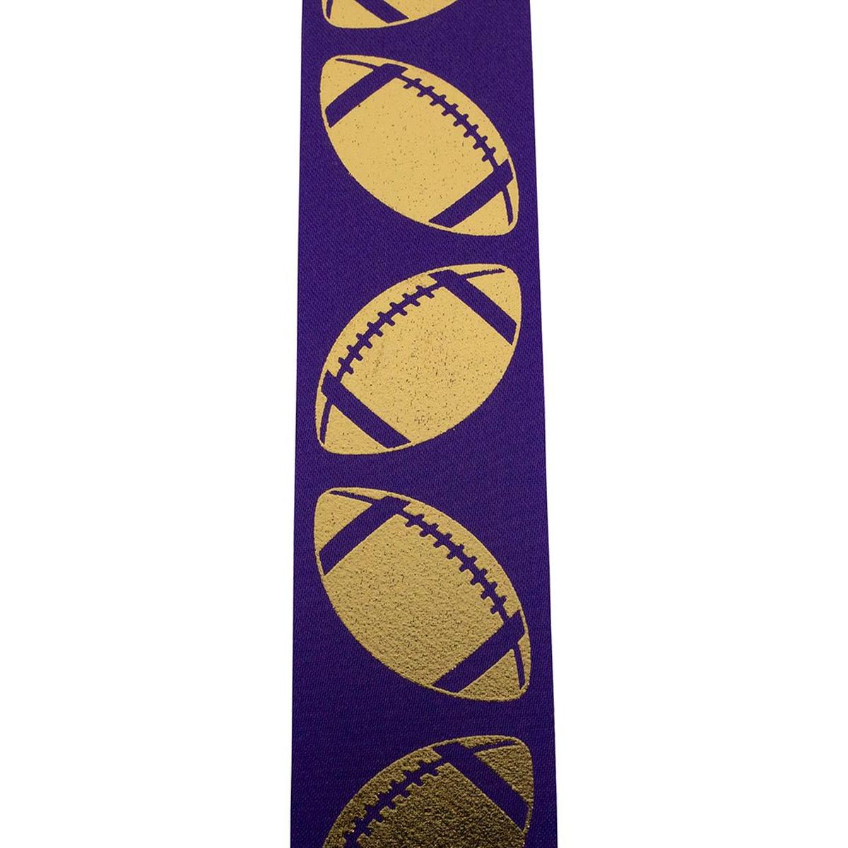 Shop For 1 3/8 in Homecoming Football Ribbon: Purple/Gold (25 Yards)