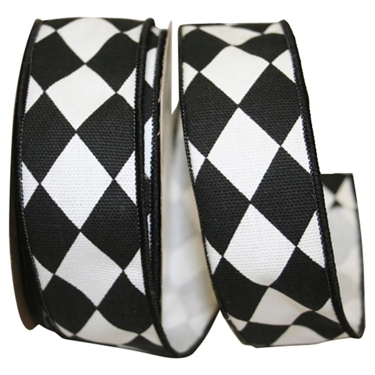 Shop For 1 3/8in Diamond Classic Ribbon: Black/White (10 Yards)