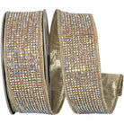 Shop For 1 3/8in Jeweled Disco Metallic Ribbon: Champagne (5 Yards)