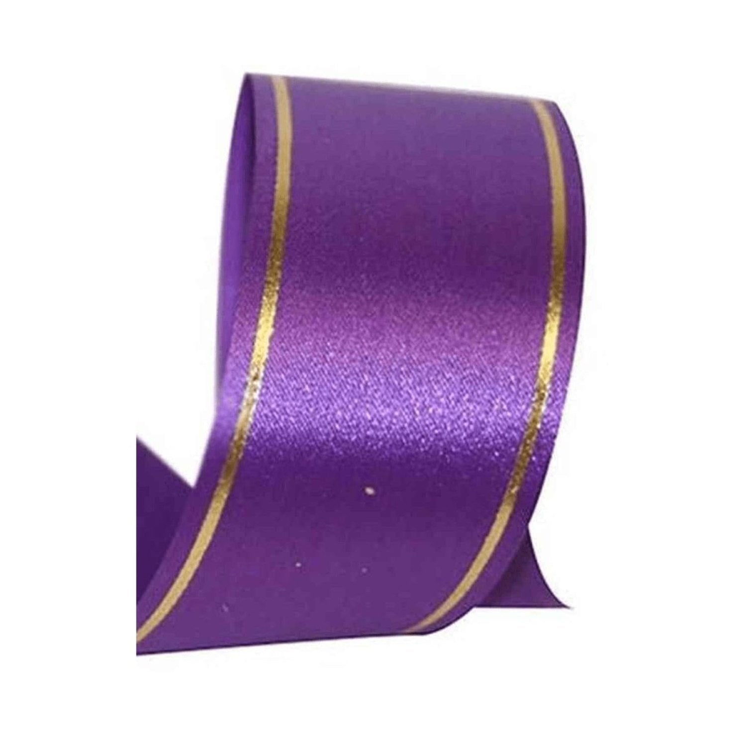 Shop For 1 7/8in Bi - Striped Non - Wired Ribbon: Purple (50 Yards)