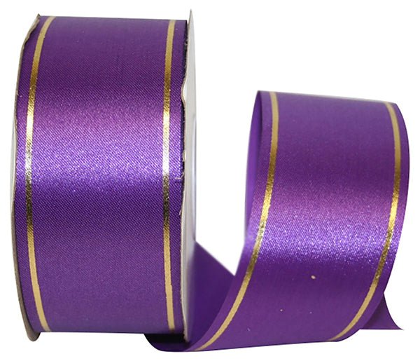 Shop For 1 7/8in Bi - Striped Non - Wired Ribbon: Purple (50 Yards)