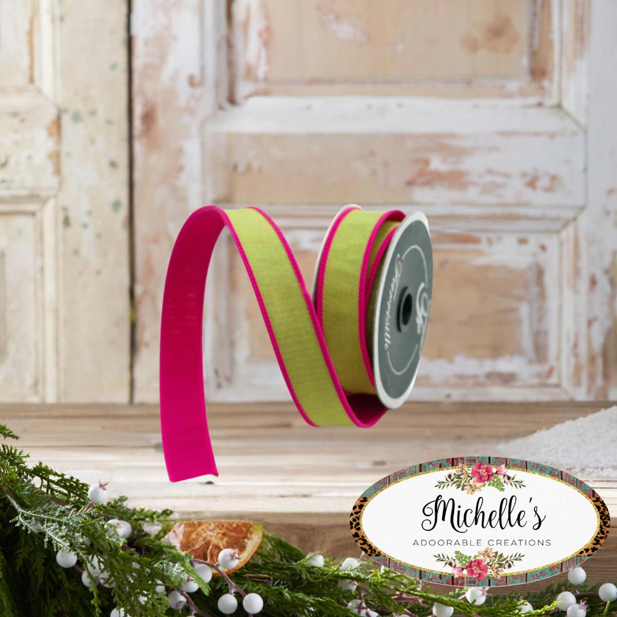 Shop For 1" Accent Cord Ribbon: Lime/Pink (10 Yards)