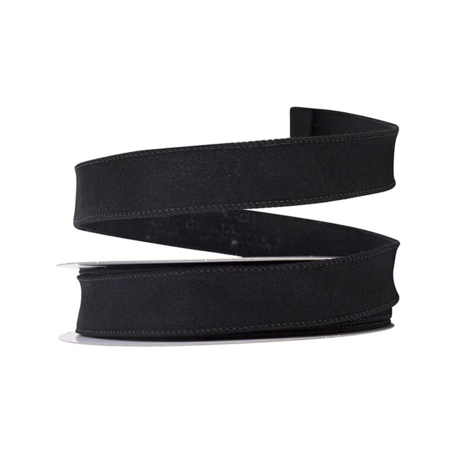 1" Felt Fuzz Petite Ribbon: Black (10 Yards)