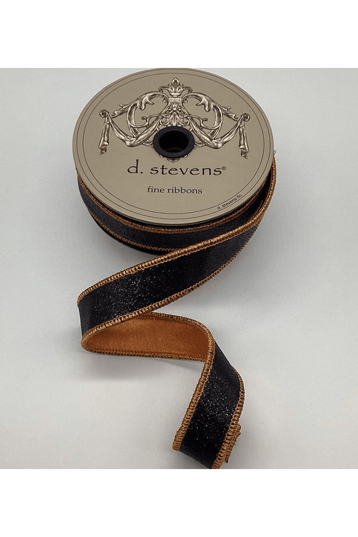 Shop For 1" Glitter Ribbon: Black/Orange (10 Yards)