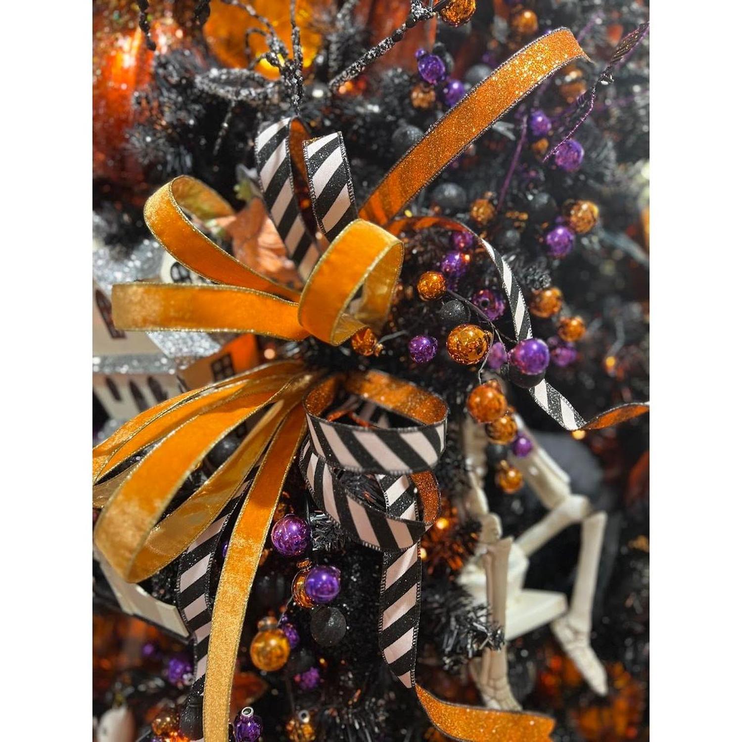 Shop For 1" Glitter Stripe Ribbon: Orange (10 Yards)