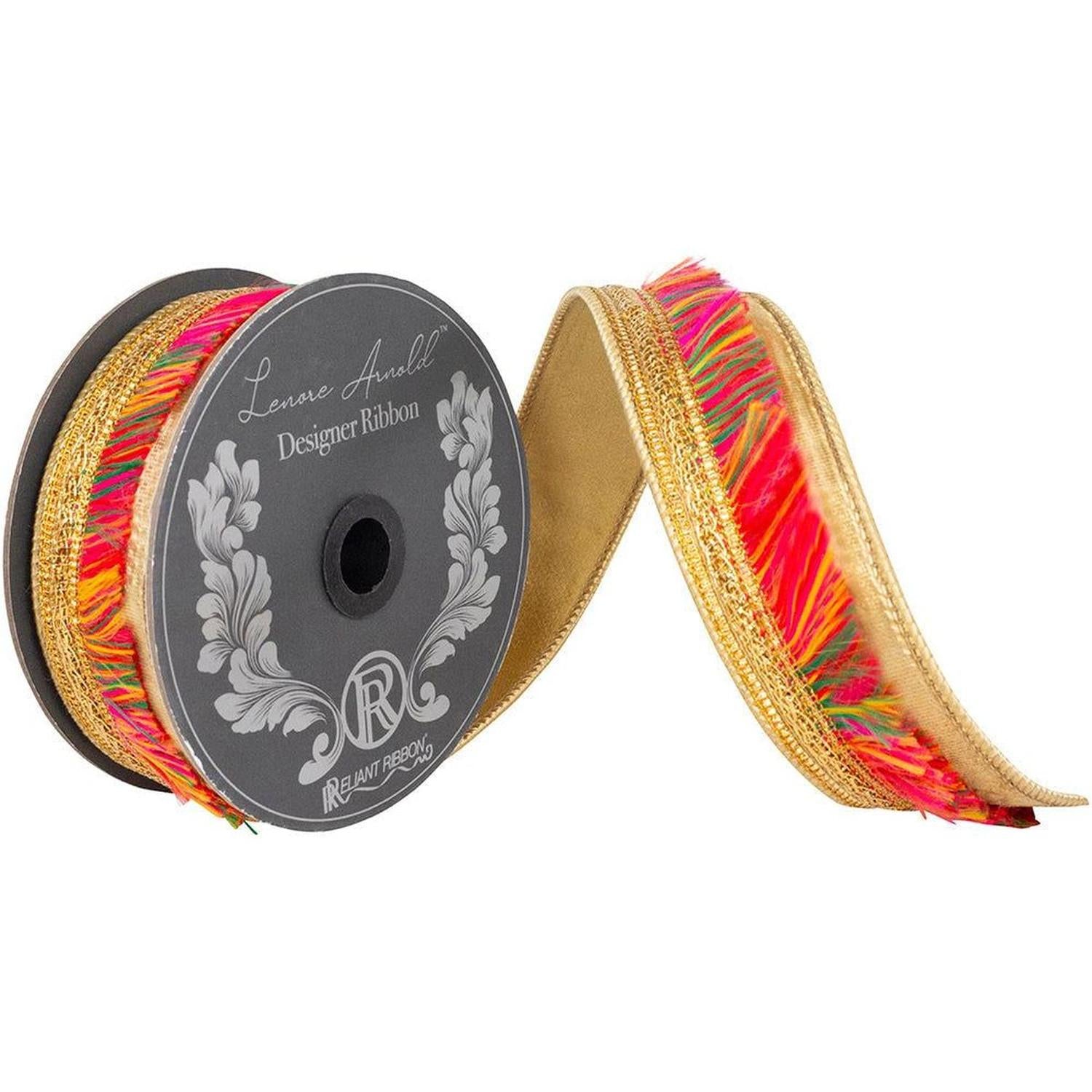 1 inch Multi Fringe Trimming Ribbon: Gold (5 Yards)