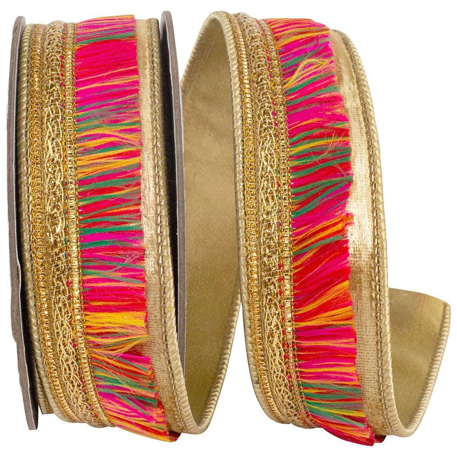1 inch Multi Fringe Trimming Ribbon: Gold (5 Yards)