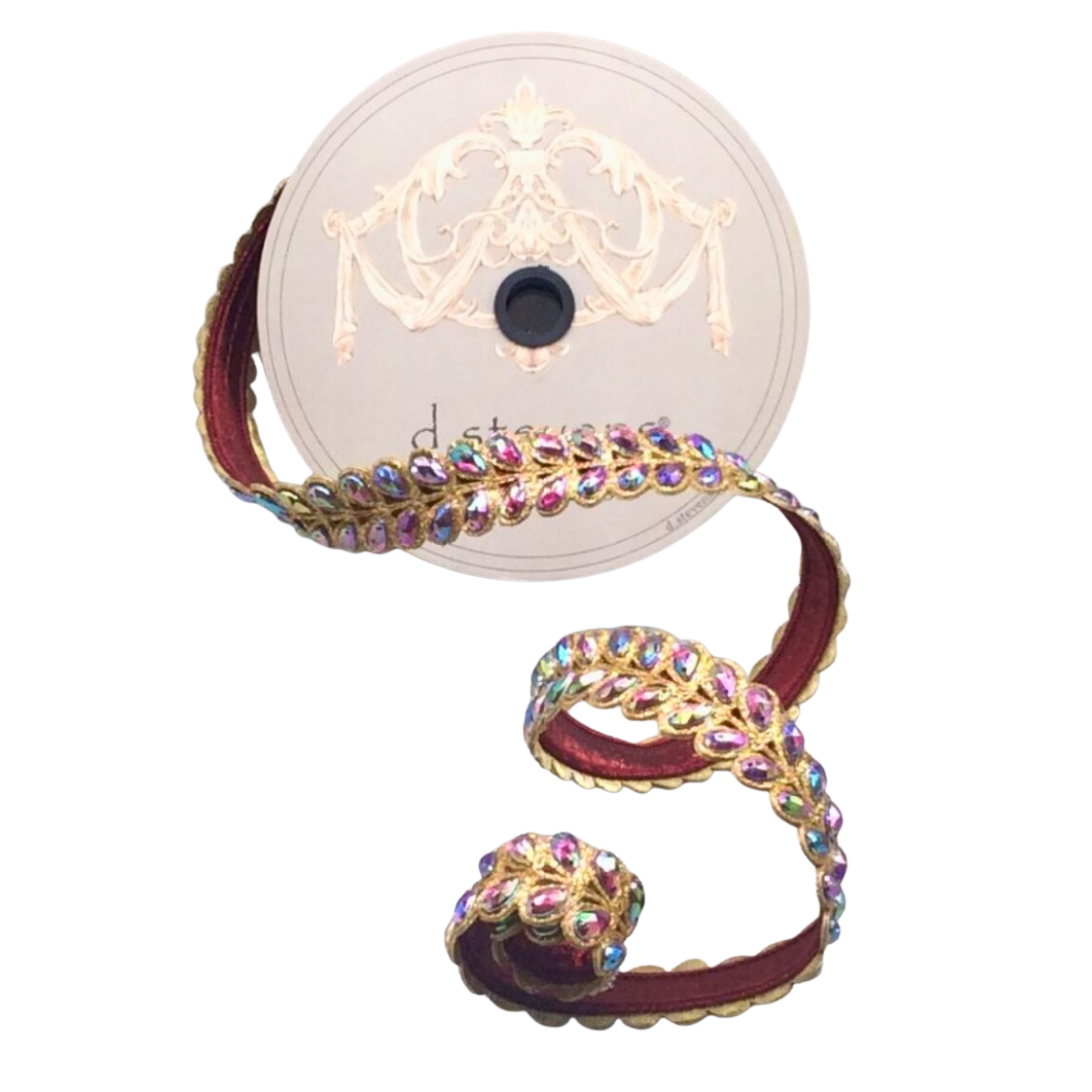 Shop For 1" Jewel Aurora Leaves Ribbon: Burgundy (5 Yards)