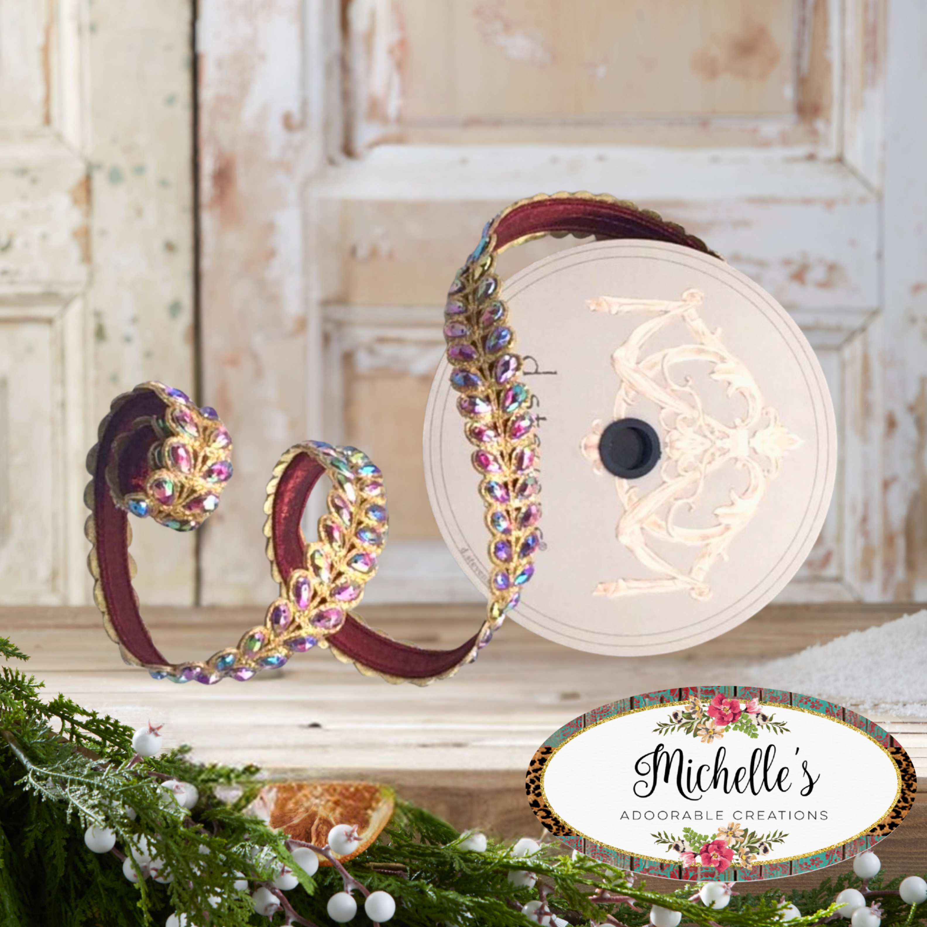 Shop For 1" Jewel Aurora Leaves Ribbon: Burgundy (5 Yards)