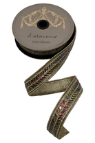 Shop For 1" Metallic Dupion Herringbone Jewel Ribbon: Gold (5 Yards)