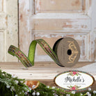 Shop For 1" Metallic Dupion Herringbone Jewel Ribbon: Lime (5 Yards)