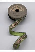 Shop For 1" Metallic Dupion Herringbone Jewel Ribbon: Lime (5 Yards)