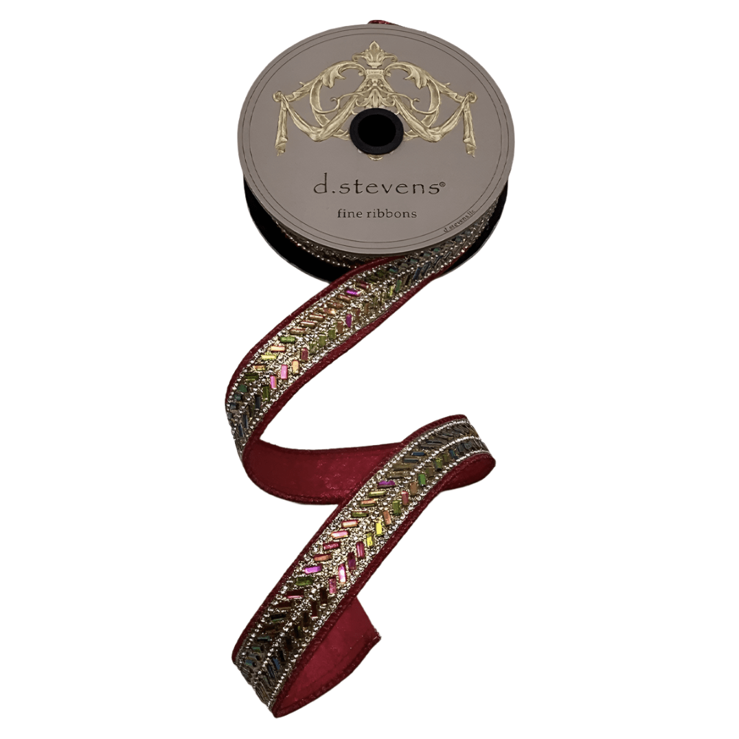 Shop For 1" Metallic Dupion Herringbone Jewel Ribbon: Pink (5 Yards)