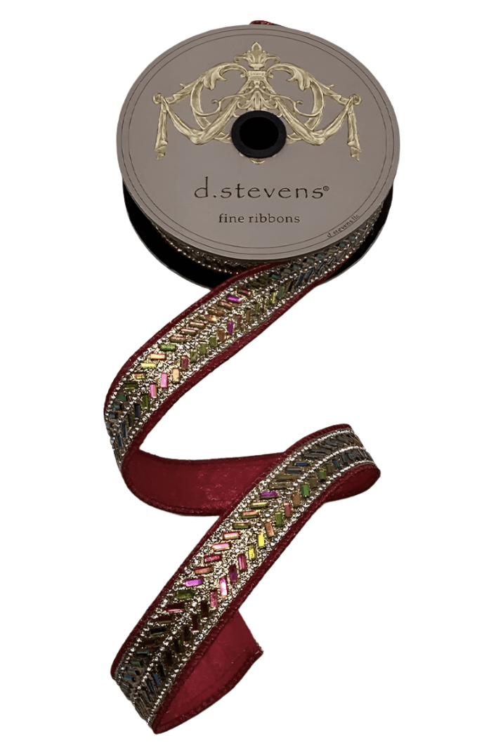 Shop For 1" Metallic Dupion Herringbone Jewel Ribbon: Pink (5 Yards)