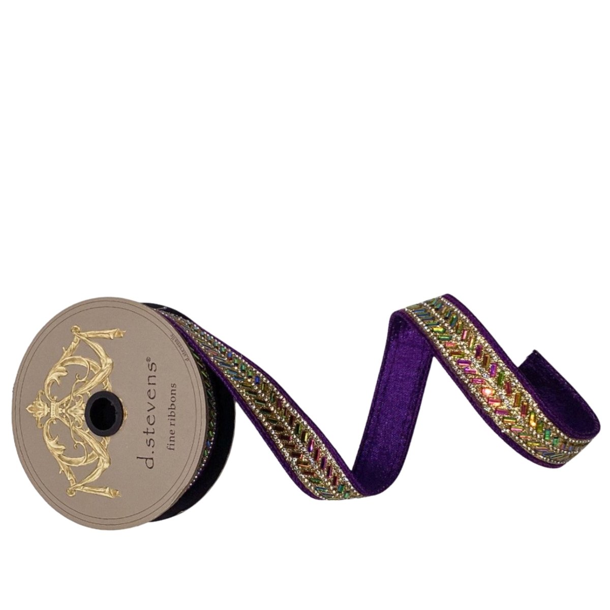 Shop For 1" Metallic Dupion Herringbone Jewel Ribbon: Purple (5 Yards)