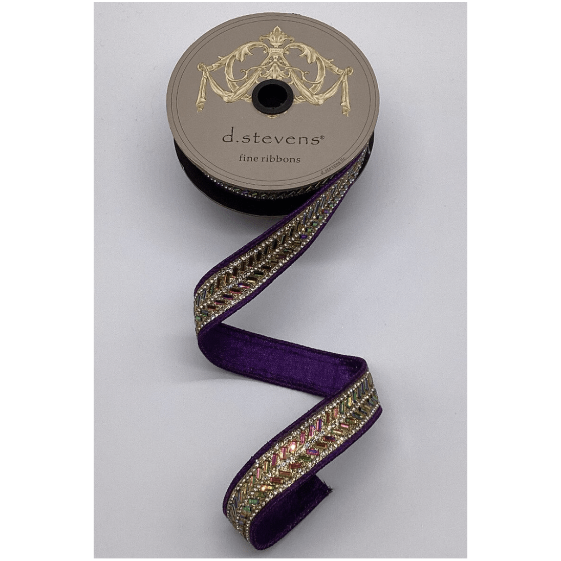 Shop For 1" Metallic Dupion Herringbone Jewel Ribbon: Purple (5 Yards)