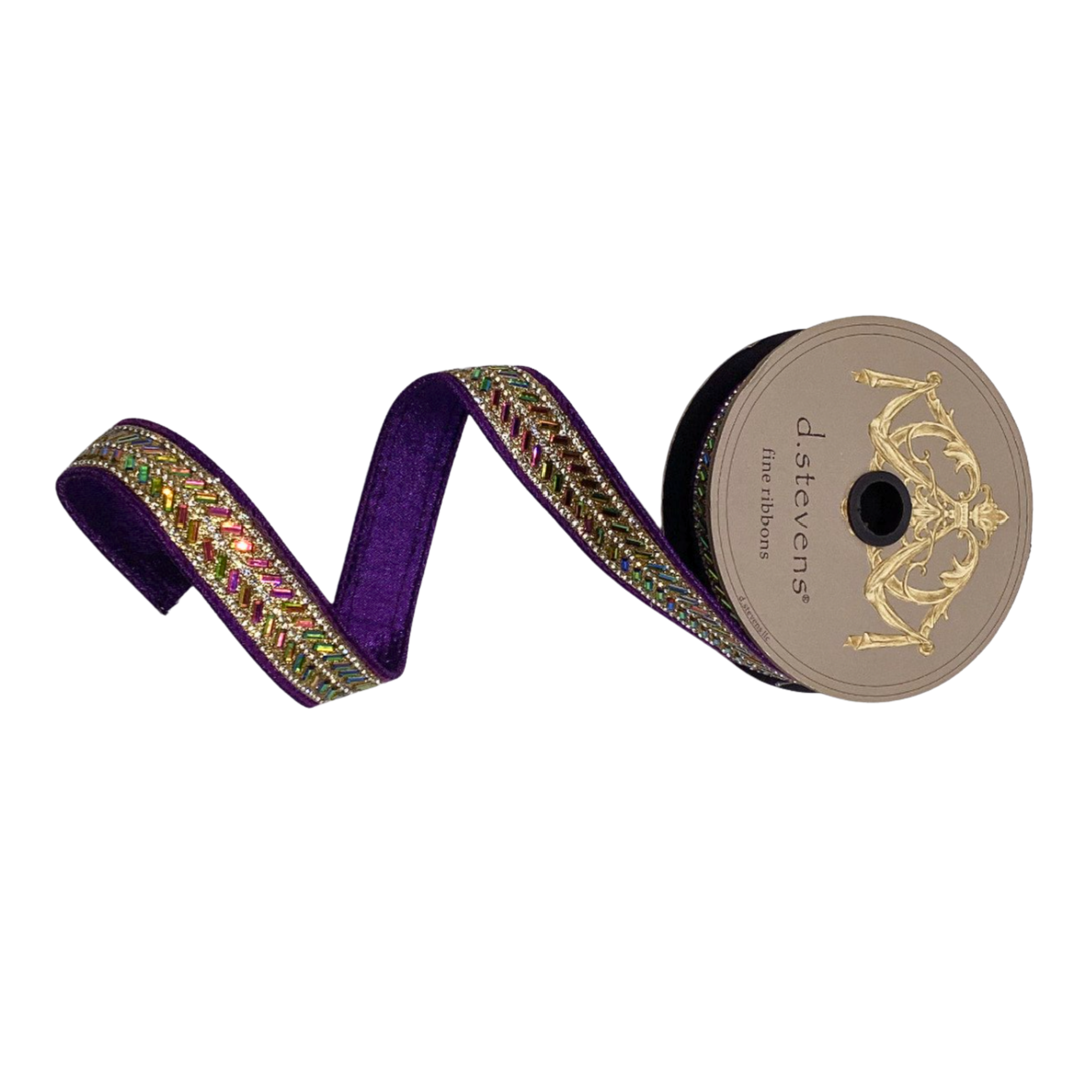 Shop For 1" Metallic Dupion Herringbone Jewel Ribbon: Purple (5 Yards)