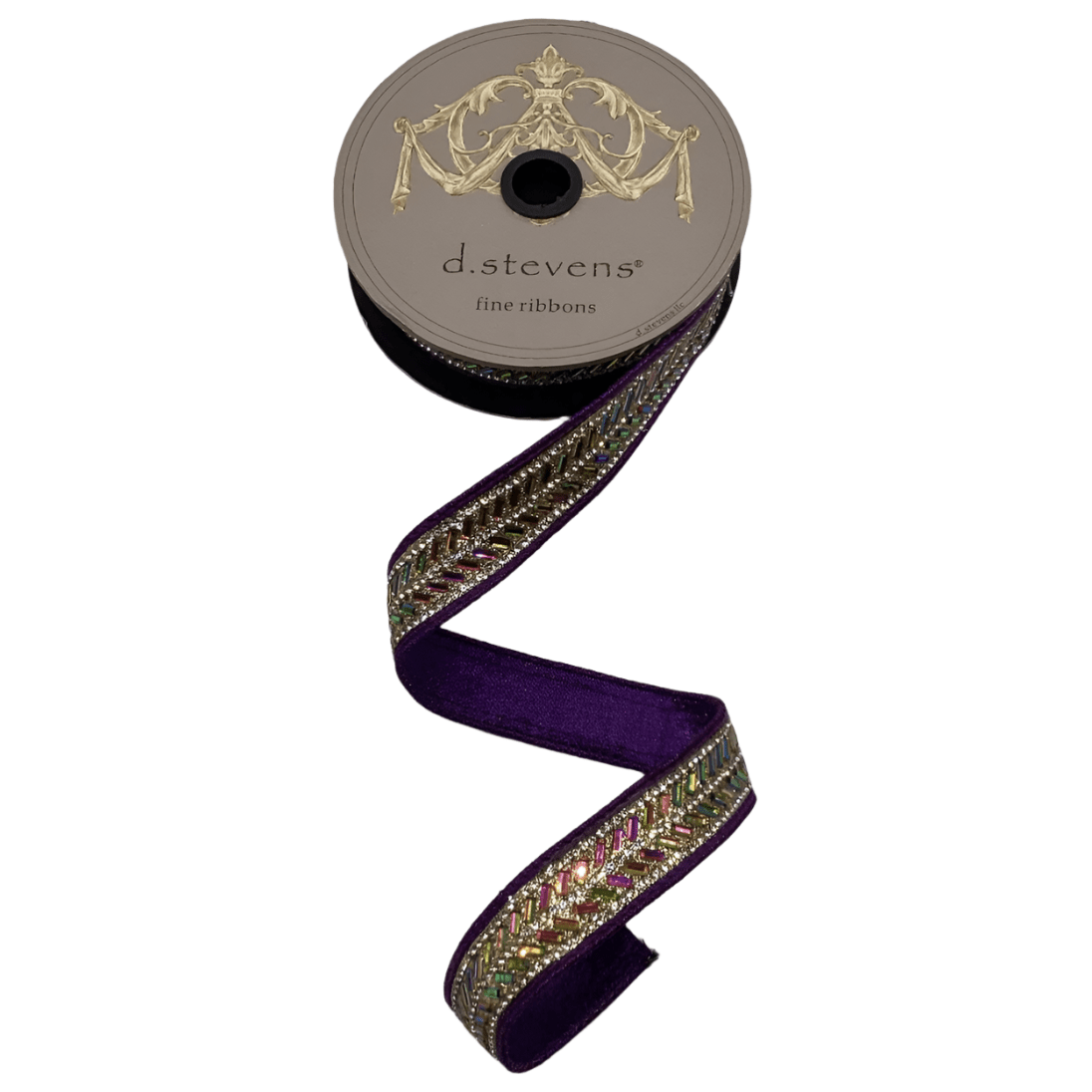 Shop For 1" Metallic Dupion Herringbone Jewel Ribbon: Purple (5 Yards)