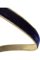 Shop For 1" Two Tone Velvet Ribbon: Navy/Gold (10 Yards)
