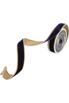 Shop For 1" Two Tone Velvet Ribbon: Navy/Gold (10 Yards)