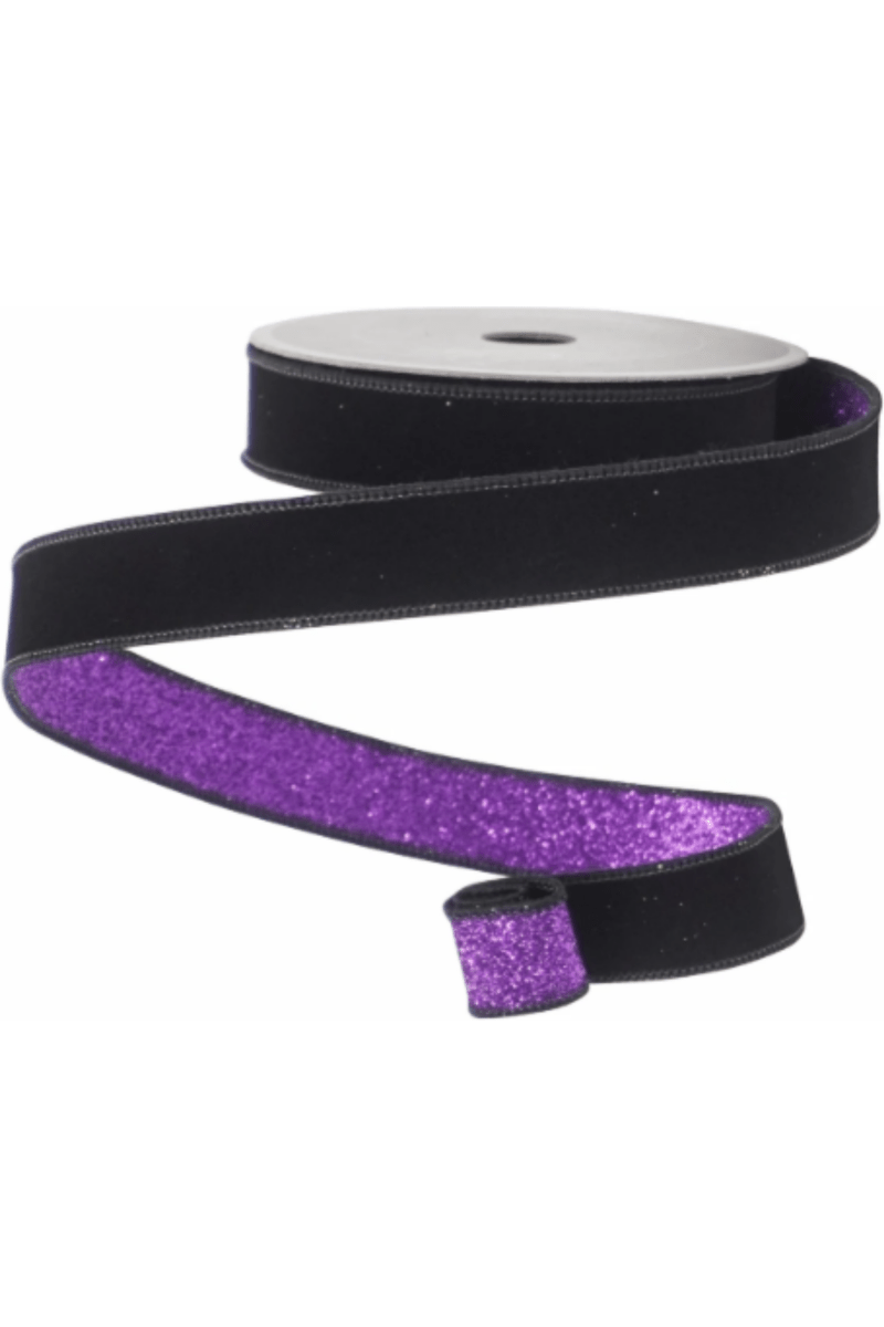 Shop For 1" Velvet Fusion Ribbon: Black/Purple (10 Yards)