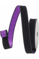 Shop For 1" Velvet Fusion Ribbon: Black/Purple (10 Yards)