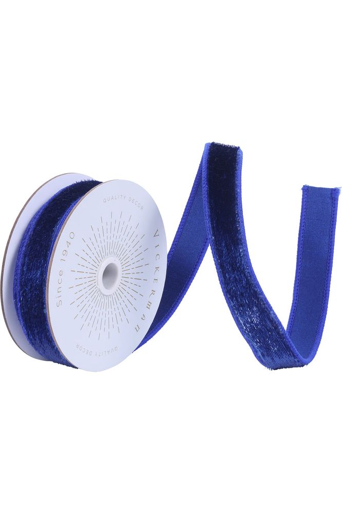 Shop For 1" Velvet Luster Wired Ribbon: Cobalt Blue (10 Yards)