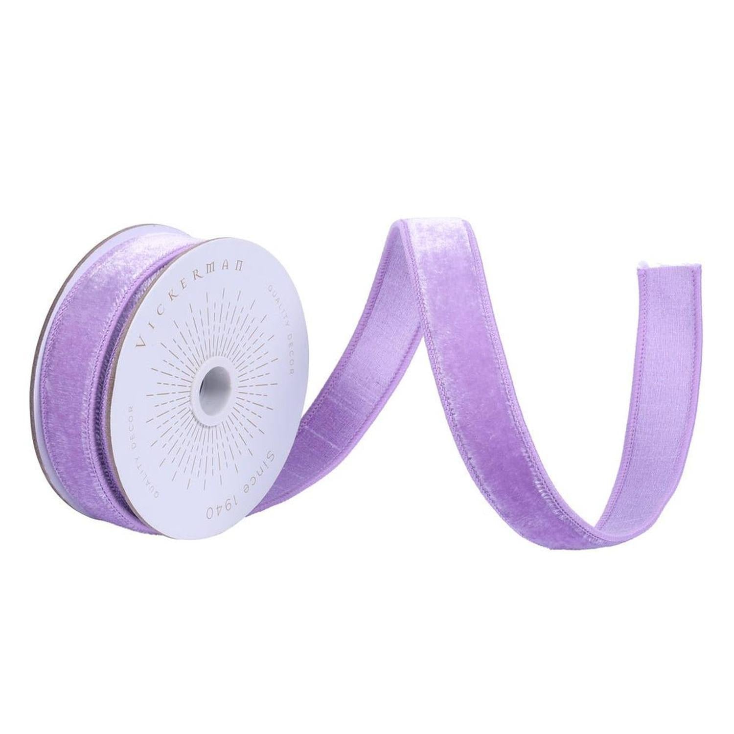 Shop For 1" Velvet Luster Wired Ribbon: Lavender (10 Yards)