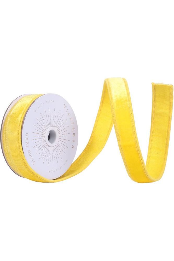 Shop For 1" Velvet Luster Wired Ribbon: Yellow (10 Yards)