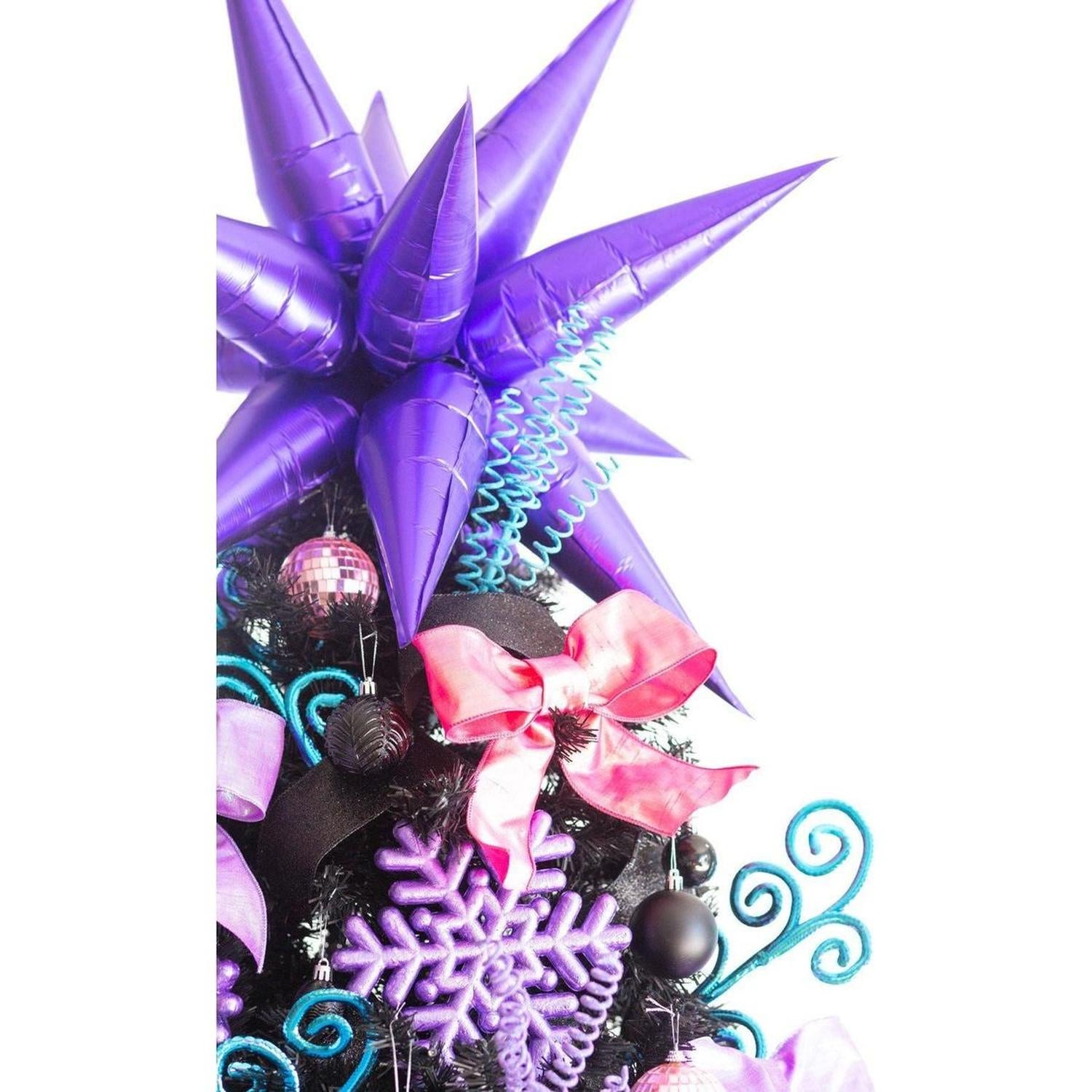 10’ Black Artificial Christmas Tree with 950 Clear LED Lights and 3056 Tips