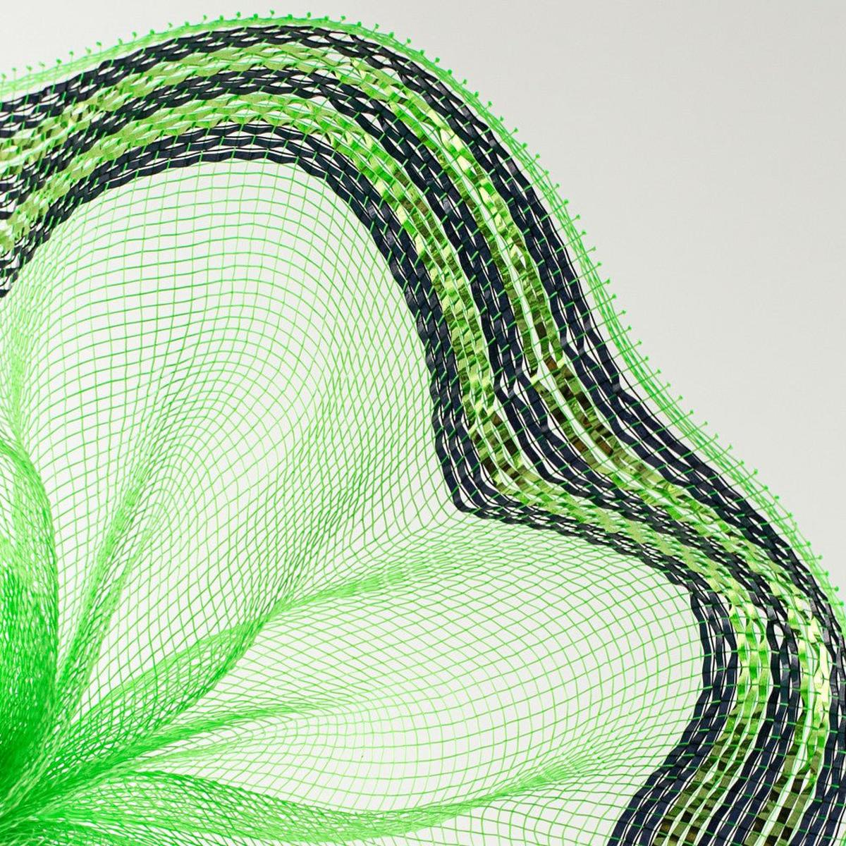 Shop For 10" Border Stripe Metallic Mesh Ribbon: Lime/Black (10 Yards) at Michelle's aDOORable Creations