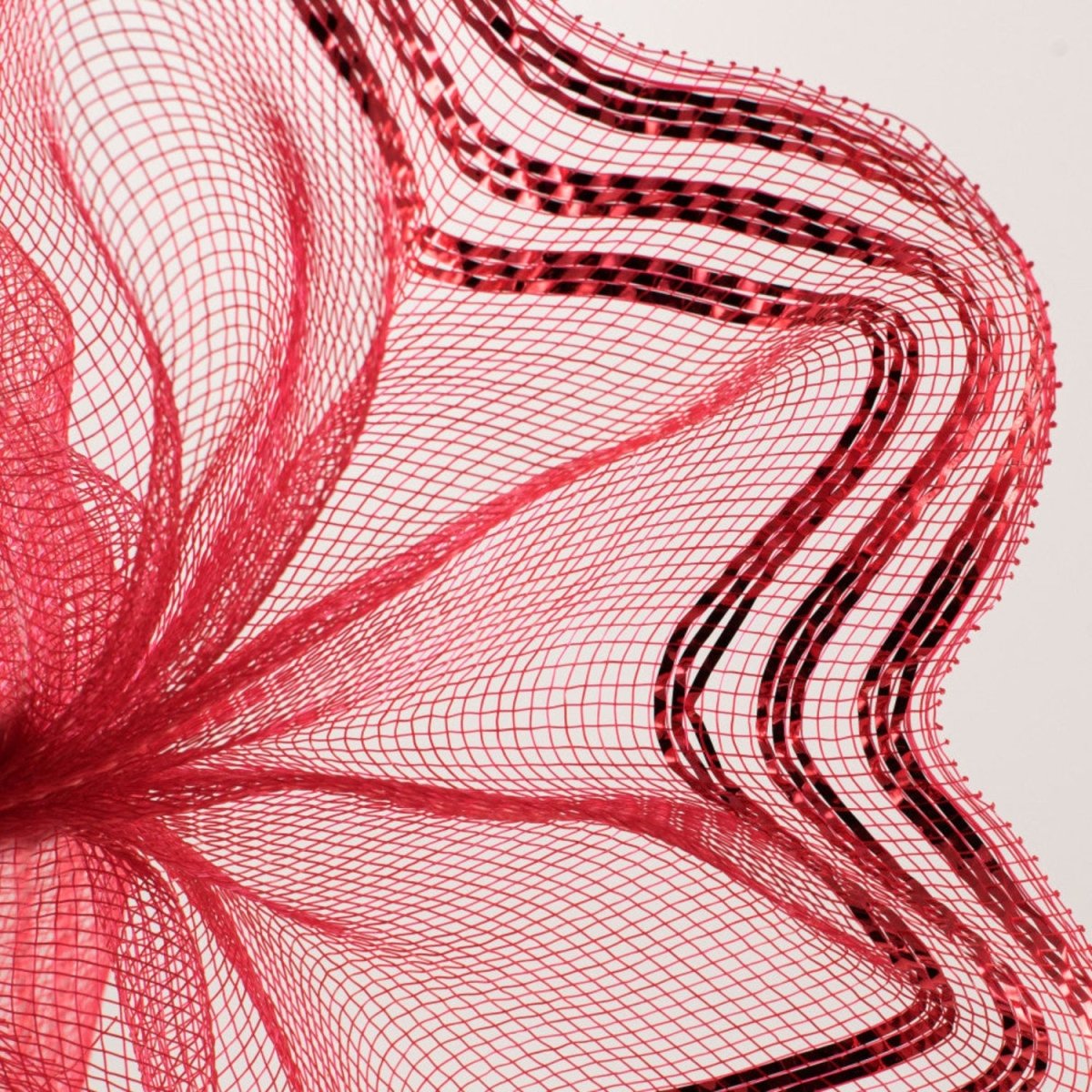 Shop For 10" Border Stripe Metallic Mesh Ribbon: Red (10 Yards)