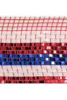 Shop For 10" Border Stripe Metallic Mesh Ribbon: Red/White/Blue (10 Yards)